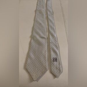 Dior Homme Gray and Gold Patterned Tie
